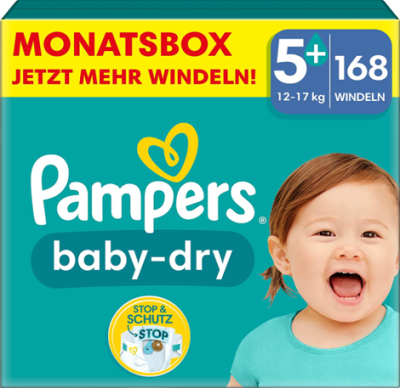 pampers baby dry 5+ monatsbox mit 168 windeln