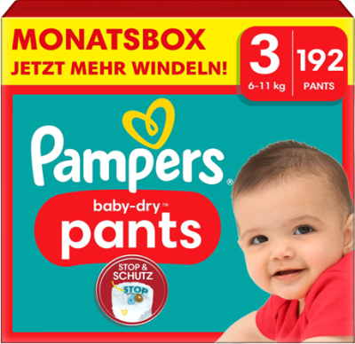 pampers baby dry pants 3 monatsbox mit 192 windelpants