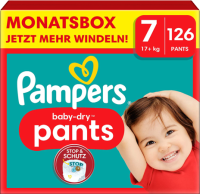 pampers baby dry pants 7 monatsbox mit 126 windelpants