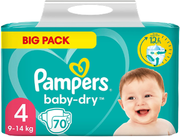 Pampers Baby Dry 4 - Big Pack mit 70 Windeln