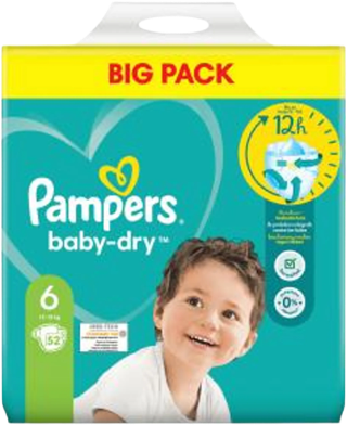 Pampers Baby Dry 6 - Big Pack mit 52 Windeln