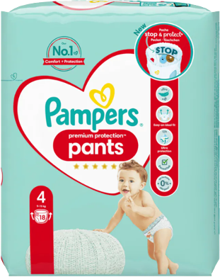 Pampers Premium Protection Pants 4 - Einzelpack mit 18 Windelpants