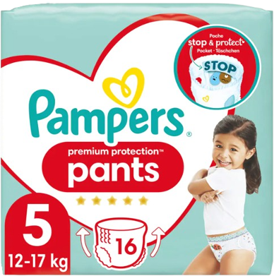 Pampers Premium Protection Pants 5 Einzelpack mit 16 Windelpants
