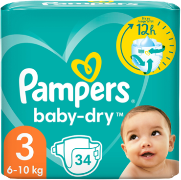 Pampers Baby-Dry 3 - Einzelpack mit 34 Windeln