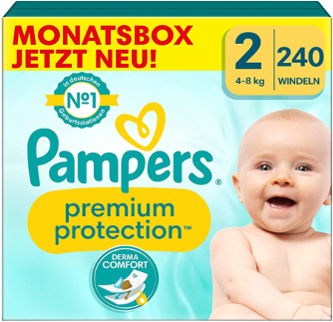 Pampers Premium Protection 2 - Monatsbox mit 240 Windeln