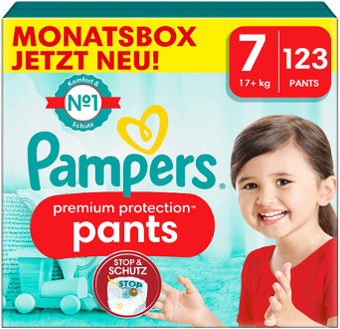 Pampers Premium Protection Pants 7 - Monatsbox mit 123 Windelpants