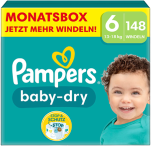 Pampers Baby-Dry 6 - Monatsbox mit 148 Windeln