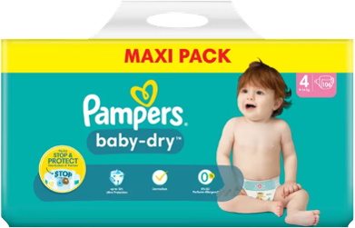 Pampers Baby-Dry 4 - Maxi Pack mit 106 Windeln