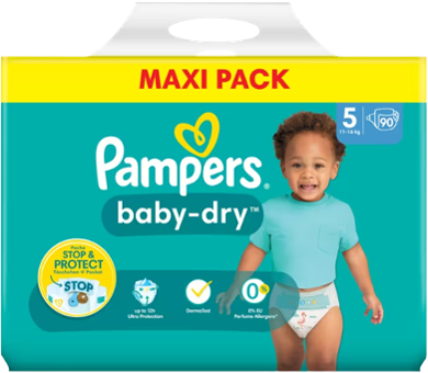 Pampers Baby-Dry 5 - Maxi Pack mit 90 Windeln