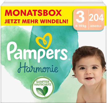 Pampers Harmonie 3 - Monatsbox mit 204 Windeln