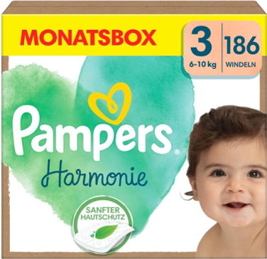 Pampers Harmonie 3 - Monatsbox mit 186 Windeln
