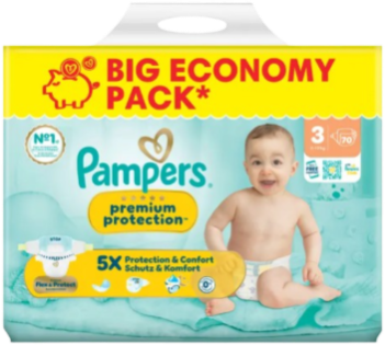 Pampers Premium Protection 3 - Big Economy Pack mit 70 Windeln