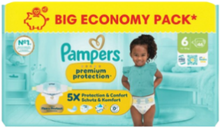 Pampers Premium Protection 6 - Big Economy Pack mit 46 Windeln