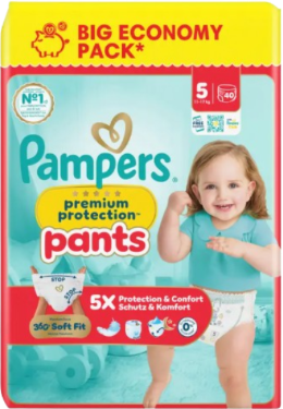 Pampers Premium Protection Pants 5 - Big Economy Pack mit 40 Windelpants